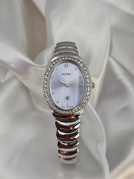 ALBA Japan รุ่น AH7L47X1 นาฬิกา(ผู้หญิง) หน้าปัดสีฟ้า ทรงกำไล รับประกัน1ปี