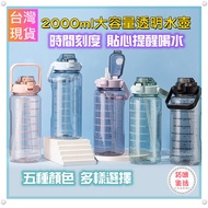 2,000ml Transparent Water Bottle 2,000ml Water Bottle 2,000cc Scale Water Bottle 2L Large Capacity W