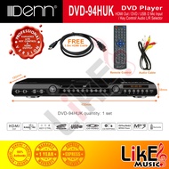 DENN DVD-94HUK Karaoke DVD Player (HDMI Output / DVD / USB / 2 Mic Input / Key Control / Audio L-R S