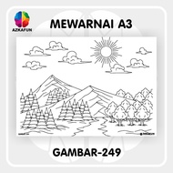 Kertas Mewarnai A3 PEMANDANGAN - Mewarnai anak