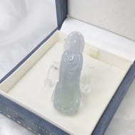 冰起膠 細膩紫羅蘭 慈悲守護 觀音 吊墜 | 天然緬甸玉A貨翡翠