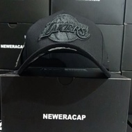 HITAM Lakers Premium Men's Women's Baseball Cap Black Logo / 9Forty A Frame