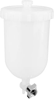 Spray Gun Cup, Plastic Side Air Gravity Feed Paint Cup Replacement Pot with Thread Connector fit for