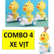 Xe vịt đi đồ chơi cho bé chơi-Đồ chơi trẻ em xe vịt ấn đầu chạy đồ chơi ấn cót vui vẻ-The world wall