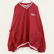 古著 Champion 紅色尼龍套頭夾克， RED碼