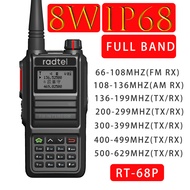 WFBMJ Radtel RT-68P กันน้ำ8W วงดนตรีเต็ม136-630Mhz แฮมสมัครเล่น2ทางวิทยุ199CH Walkie Talkie AM Air A