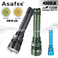 Asafee A22 XHP70 LED Diving Flashlight 4000LM IPX8 Waterproof Rechargeable 100M Diving Depth Flashli