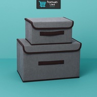 1 Set Storage Box (large 38*25*25cm and small 27*20*16cm) 2in1 Multipurpose Storage Box