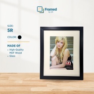 2A Picture Frame 5R/6R with Matting Black Frame Design Photo Frame Wall Decor (T303)