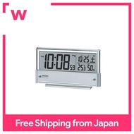 Seiko Clock Alarm Clock Electric Wave Digital Calendar Temperature Humidity Display Silver Metallic SQ773S SEIKO