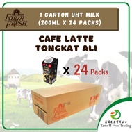 1 Carton FARM FRESH UHT Cafe Latte Tongkat Ali (200ML x 24) Coffee Milk Cafe