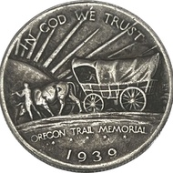 30mm American Ancient Genetic Address Indian Brass Commemorative Coin 1939 Oregon Commemorative Half