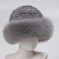 Hat Women Winter Mink Fox Fur Top Hat Korean Version All-Match Warm Winter Fur Hat Mink Dome Mink Fu