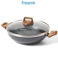 OFFICIAL freemir Wajan Panci Alumunium Granit 30Cm 10L - Beige & Black - Anti Lengket Serbaguna