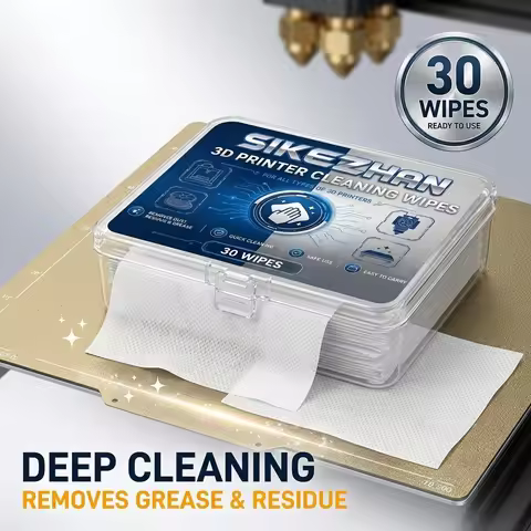 SIKEZHAN 30 Wipes 3D Printer Cleaner for All FDM Resin SLA Printers Bed Extruder Safe Quick Removal 