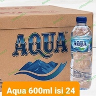 Aqua Air Mineral 600ml 1dus isi 24 khusus gojek /grab (=)