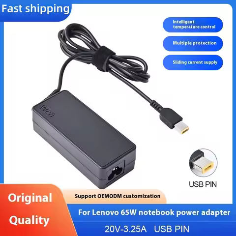 20V 3.25A 65W Square USB Laptop Charger Power Adapter For Lenovo Thinkpad Yoga 13 X250 X260 G500 G40