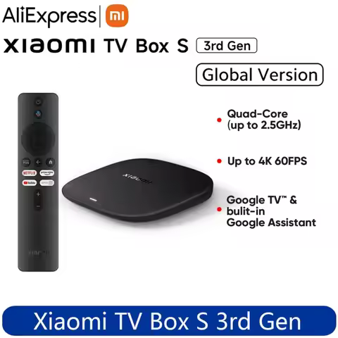 Original Global Version Xiaomi TV Box S 3rd Gen 4K Ultra HD 2G 32G WiFi BT5.2 Google TV Cast Netflix