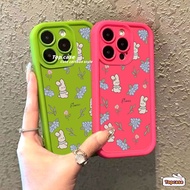 Compatible for Infinix Hot 40i 30i 30Play 30i Spark Go 2024 2023 Note 30 VIP 12 Turbo G96 Smart 7 Cute Rabbit Flowers All-inclusive Phone Case Soft Cover