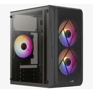 Aerocool CS-107 MINI TOWER Micro-ATX Casing With 3 FRGB Fans Included (CS-107-A-BK-V2) CS107 MATX RG