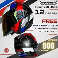 (FREE VISOR) NEW Grayfosh Helmet G626 KURO HELMET NOVA ALPINE ONYX OPEN FACE HELMET SIRIM APPROVED A