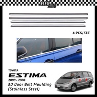 Toyota Estima 2000-2006 Chrome Lining Door Belt Moulding 3D Stainless Steel Window Trim