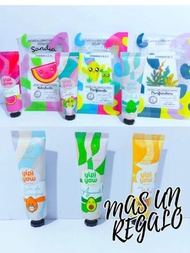 (12 PZS) (6)Mascarilla facial Y (6)Crema de manos  hidratante korean-beauty, diseños  KAWAII!