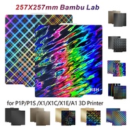 For Bambulab Build Plate 257x257mm Spring Steel Sheet Pei Peo H1h Pey Sheet A1 X1c P1s Build Plate 3