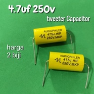 2 biji 4.7uf 250v Tweeter Capacitor kapasitor tweeter