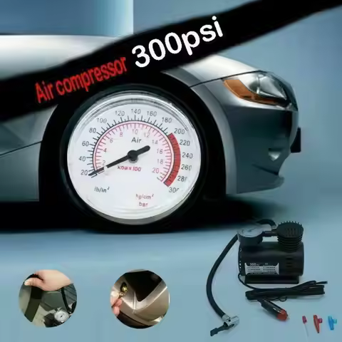 ABS Auto Tire Pump Portable Compressor Tire Inflator With Mechanical Pressure Gauge Electric Tire Pu