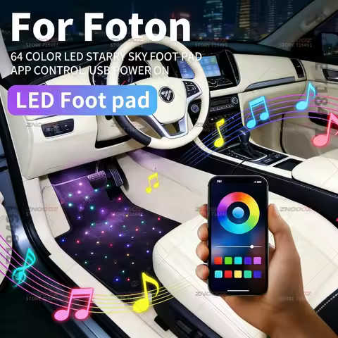 For Foton Tunland AUV Aumark Ollin Auman Tourano USB Car LED Starry Sky Foot Mat DIY Can Be Cut
