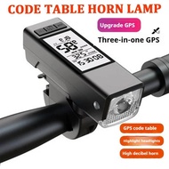 GPS Bicycle Front Light with Horn 3 in 1 Wireless Bicycle Computer GPS Bike Speedometer Waterproof H