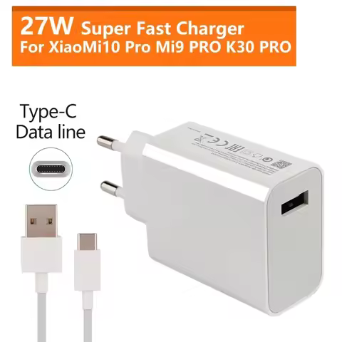 Quick Charger 27W QC 4.0 Turbo Charger Type-C For Xiaomi Mi 9 SE Mi9 Mi10 Pro Redmi Note 8 K20 K30 P