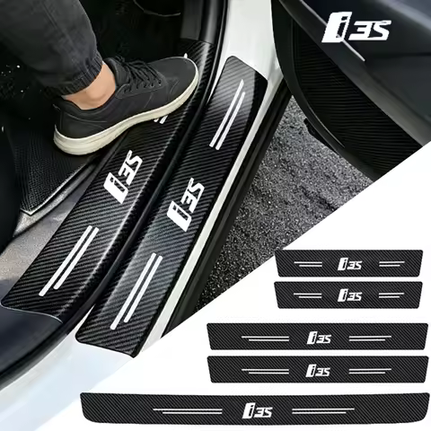 Carbon Fiber Car Stickers Protective Film for BMW i3s Logo i Z Series i3 i8 i12 Z1 Z3 E52 Z4 Door Th