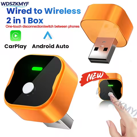 New upgrade Wireless CarPlay Android Auto 2IN1 Wireless Adapter Smart Mini Box Plug And Play 5.8G Wi