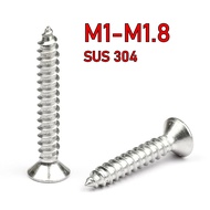 [FWM] 304 Stainless Steel Self-Tapping Screw Phillips Countersunk Screw Flat Self-Tapping Screw M1/M