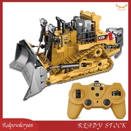 (Stock) 1:24 2.4GHz 9 Channels Remote Control Tractor Toy Bulldozer RC Aluminum Alloy Engineering Tr