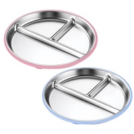 Kids Plates Stainless Steel 2PCS 9 Inch Toddler Divided Plates with Removable Silicone Sleeves 4 Suc