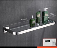 全城熱賣 - 浴室壁掛置物架單層（304不銹鋼玻璃鏡面40cm）