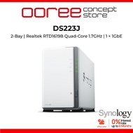 Synology DiskStation DS223j 2-Bay NAS Enclosure Quad-Core 1GB Realtek Private Cloud Storage Server