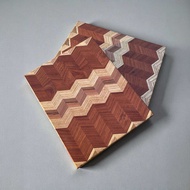 เขียงลายซิกแซกไม้แท้ V2 เขียงไม้คุณภาพ Handmade - Zigwood: Solid Wood Zigzag Cutting Board Handcraft