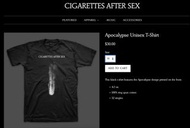 Cigarettes after sex Apocalypse T-shirt (unisex)