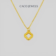 CACO 999 Pure Gold Pendant Necklace "Clover Loop" with 18K Gold Plated Chain (1 Piece)