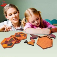 PINOU Montessori Puzzles Toys, Logical Thinking Interactive Wooden Tangram Puzzle, Cognitive Jigsaw 