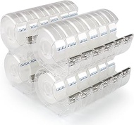 24 Pack Transparent Tape with Dispenser, 0.7in x 28yd Clear Tapes and Refillable Dispensers, Office 