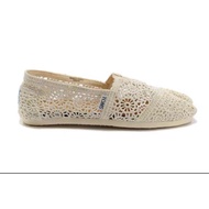 【OpalHive】 100% TOMS lazy solid color canvas lace women casual flat shoes beige 35-40