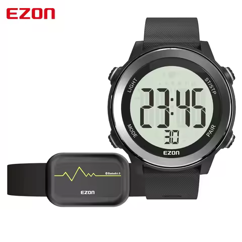 EZON T057 Men's Heart Rate Monitor Running Digital Watch Alarm Chronograph Calorie Counter Sport Wat