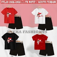 AUGUST 17 T-SHIRT CHILDREN'S SUITS AGED 2-13 YEARS 17 August flag MOTIF