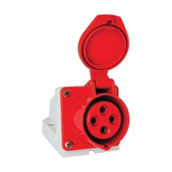 CEE INDUSTRIAL WALL SOCKET 32AMP X 4PIN ( RED )