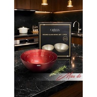 SET OF 2 ROUND GLASS BOWL 4.5L + 2.2L CRISTA HOME, 60228